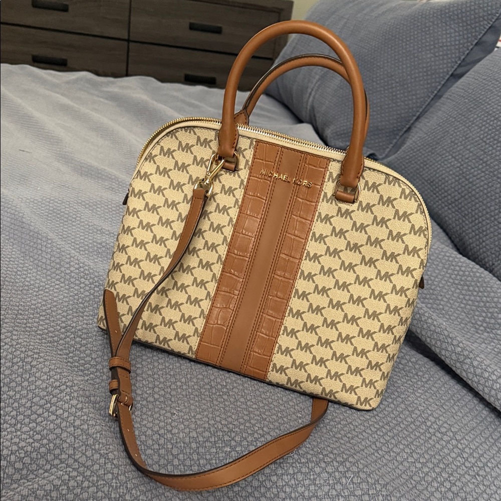 Michael Kors Tan and Cream Satchel